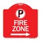 Signmission No Parking Symbol and Right Arrow, Red & White Aluminum Architectural Sign, 18" x 18", RW-1818-24654 A-DES-RW-1818-24654 - alternate 1